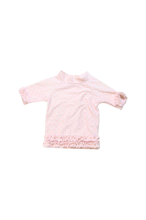 A Pink Swim Sets from RuffleButts in size 6-12M for girl. (Front View)