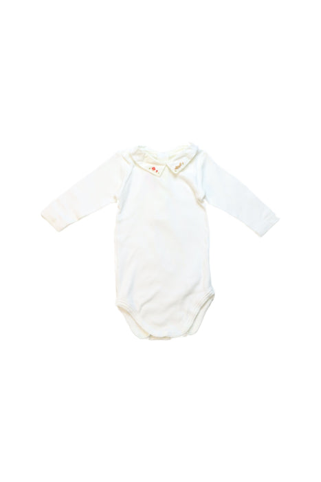 A White Long Sleeve Bodysuits from Bonpoint in size 3-6M for girl. (Front View)