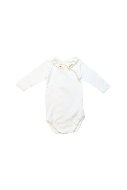 A White Long Sleeve Bodysuits from Bonpoint in size 3-6M for girl. (Front View)