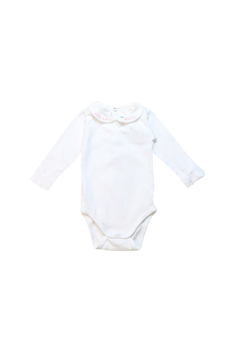 A White Long Sleeve Bodysuits from Jacadi in size 3-6M for neutral. (Front View)