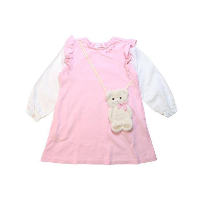 A Pink Long Sleeve Dresses from Mezzo Piano in size 4T for girl. (Front View)