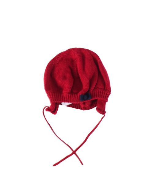 A Red Winter Hats from Jacadi in size 6-12M for girl. (Front View)