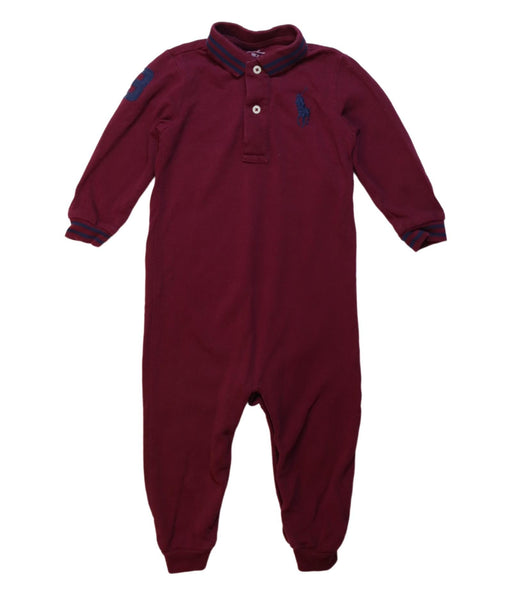 A Red Long Sleeve Jumpsuits from Ralph Lauren in size 6-12M for boy. (Front View)