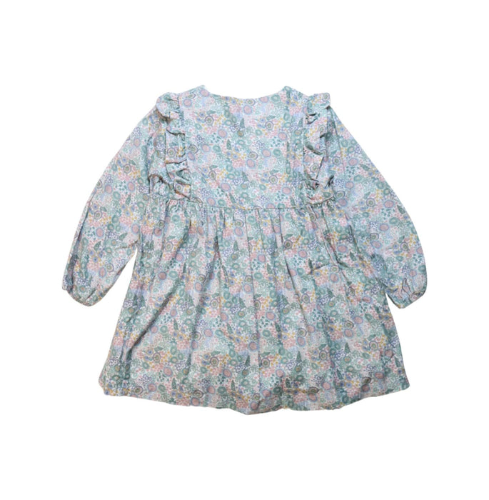 A Multicolour Long Sleeve Dresses from Laranjinha in size 3T for girl. (Back View)