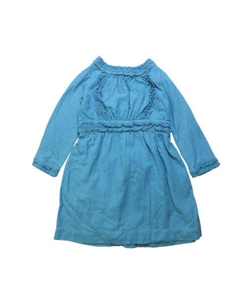 A Blue Long Sleeve Dresses from Bonpoint in size 4T for girl. (Front View)