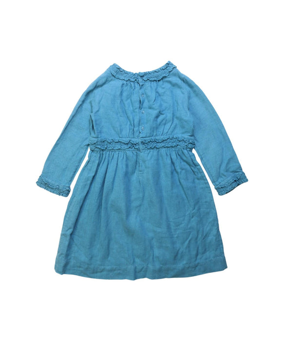A Blue Long Sleeve Dresses from Bonpoint in size 4T for girl. (Back View)