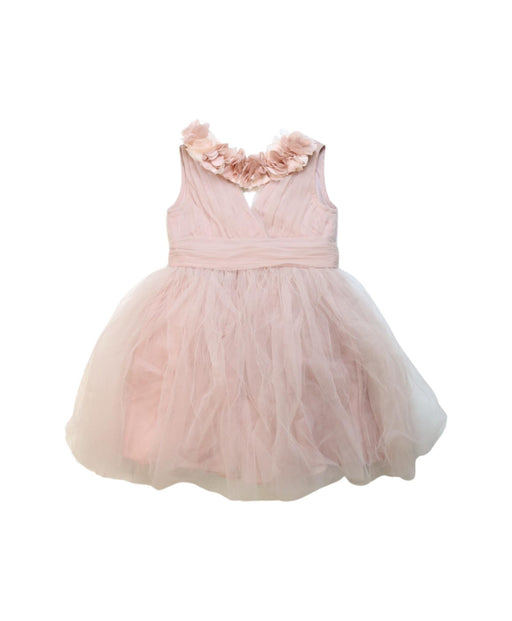 A Pink Sleeveless Dresses from Dorian Ho in size 2T for girl. (Front View)