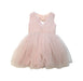 A Pink Sleeveless Dresses from Dorian Ho in size 2T for girl. (Back View)