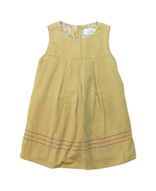 A Green Sleeveless Dresses from Chickeeduck in size 4T for girl. (Front View)