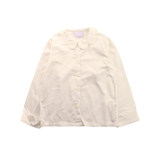 A White Long Sleeve Shirts from Rachel Riley in size 5T for girl. (Front View)