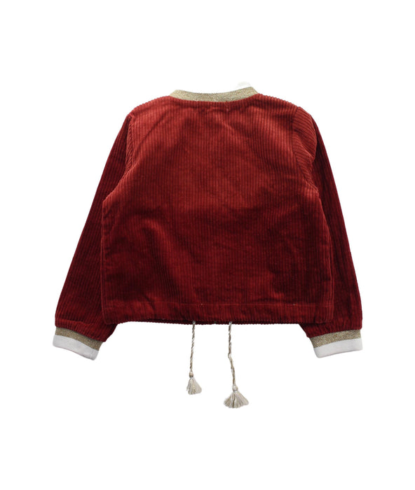 A Red Lightweight Jackets from Excuse My French in size 4T for girl. (Back View)