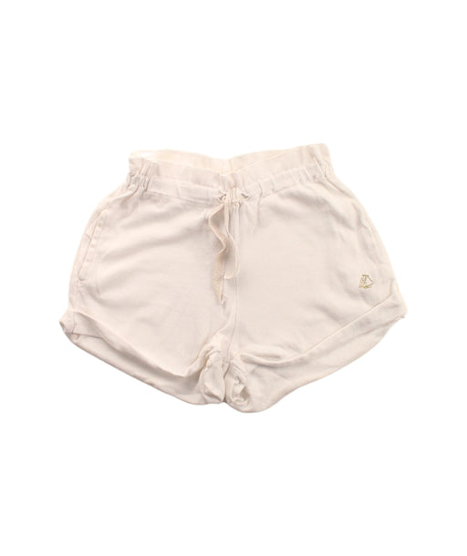 A White Shorts from Petit Bateau in size 4T for girl. (Front View)