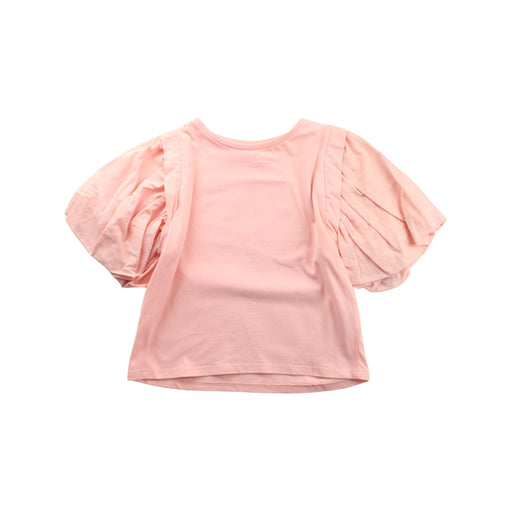 A Pink Short Sleeve Tops from Seed in size 6T for girl. (Front View)