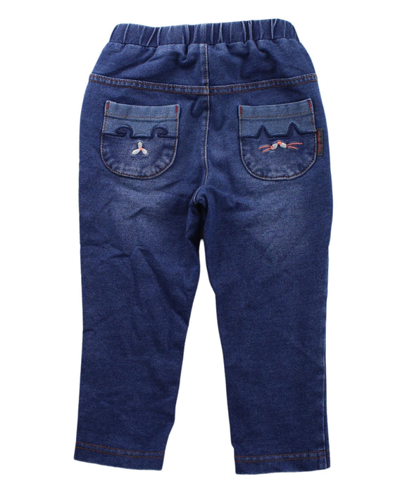 A Blue Jeans from Momonittu in size 12-18M for girl. (Back View)