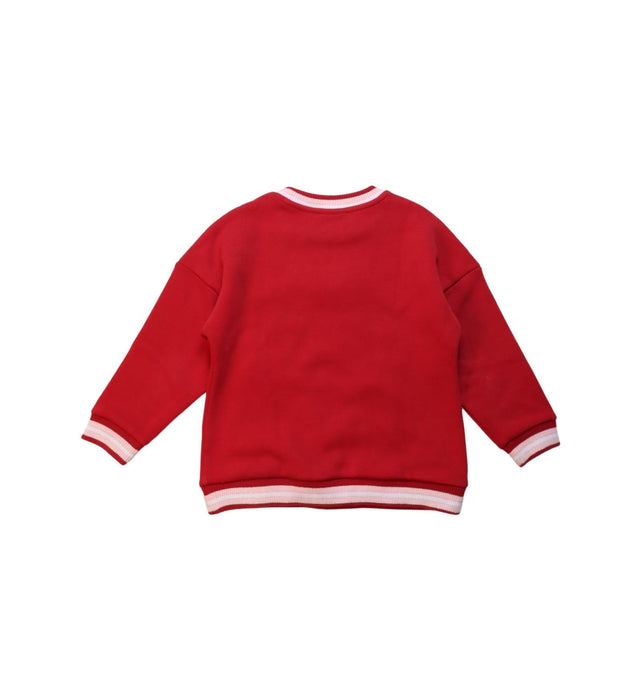 A Red Crewneck Sweatshirts from Chickeeduck in size 4T for girl. (Back View)