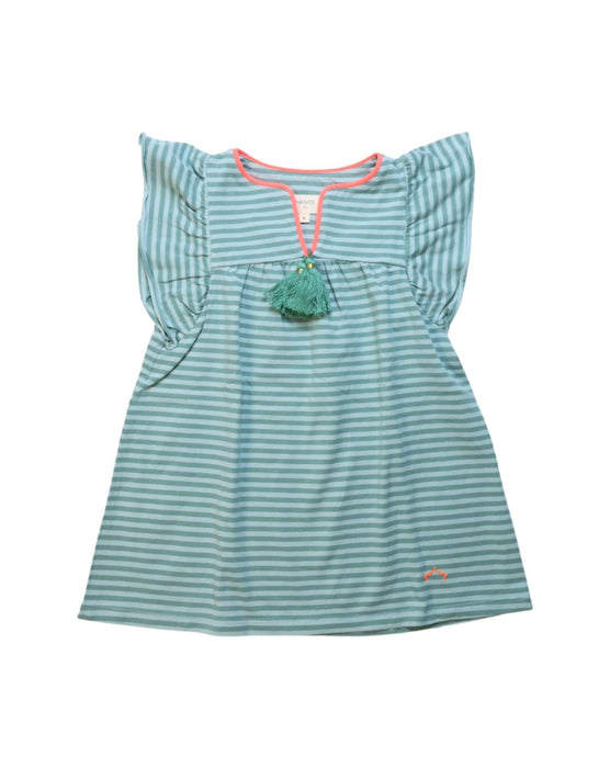 A Green Short Sleeve Dresses from Nanos in size 4T for girl. (Front View)