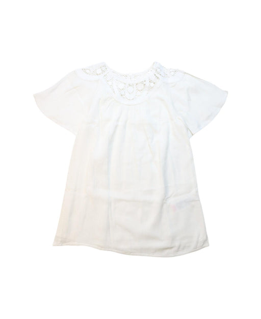 A White Short Sleeve Dresses from Chloe in size 4T for girl. (Front View)
