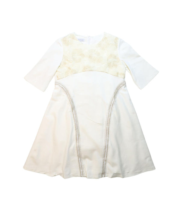 A Yellow Long Sleeve Dresses from I Pinco Pallino in size 8Y for girl. (Front View)