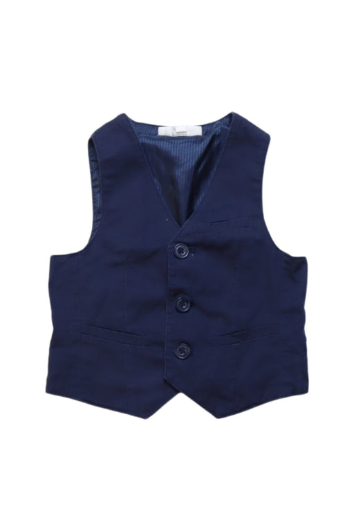 A Navy Suit Vests from Jacadi in size 2T for boy. (Front View)