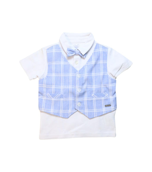 A Blue Short Sleeve Polos from Chickeeduck in size 18-24M for boy. (Front View)