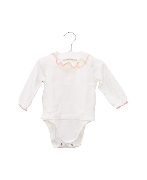 A White Long Sleeve Bodysuits from Petit Bateau in size 3-6M for girl. (Front View)