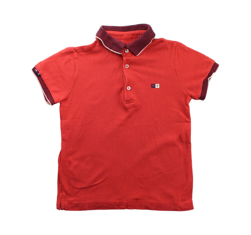 A Red Short Sleeve Polos from Mayoral in size 4T for boy. (Front View)