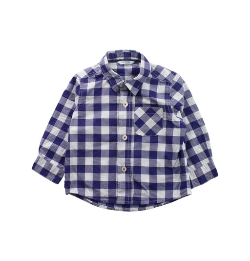 A Blue Long Sleeve Shirts from Boden in size 6-12M for boy. (Front View)