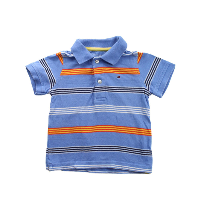 A Blue Short Sleeve Polos from Tommy Hilfiger in size 12-18M for boy. (Front View)