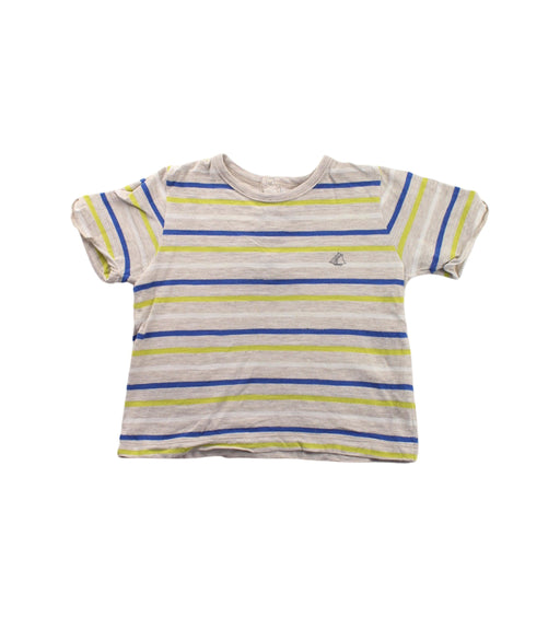 A Beige Short Sleeve T Shirts from Petit Bateau in size 12-18M for boy. (Front View)