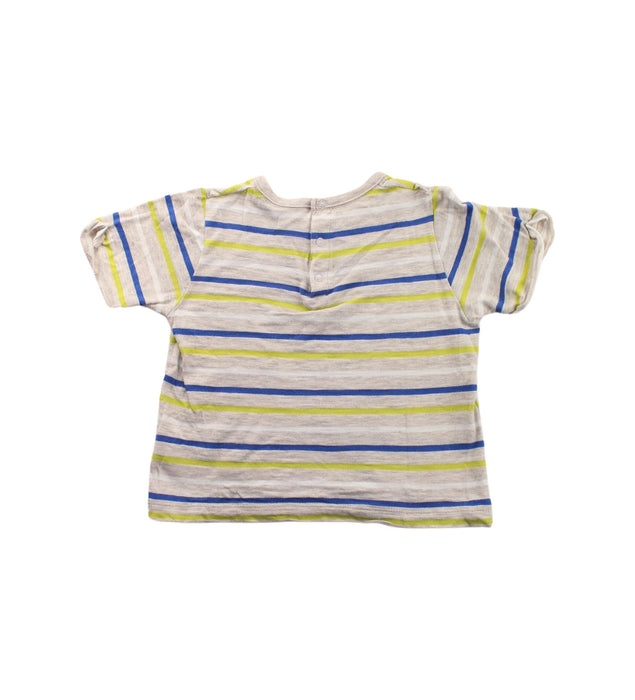 A Beige Short Sleeve T Shirts from Petit Bateau in size 12-18M for boy. (Back View)