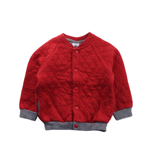 A Red Cardigans from Petit Bateau in size 12-18M for boy. (Front View)