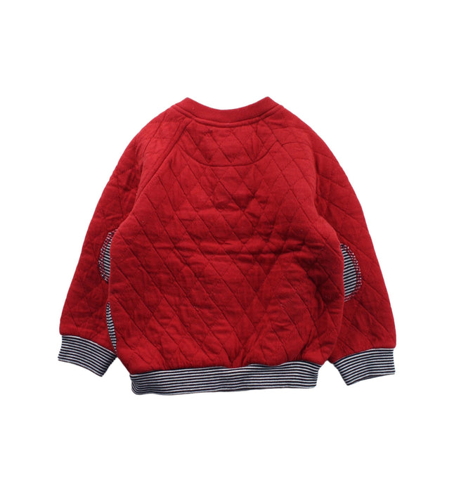 A Red Cardigans from Petit Bateau in size 12-18M for boy. (Back View)