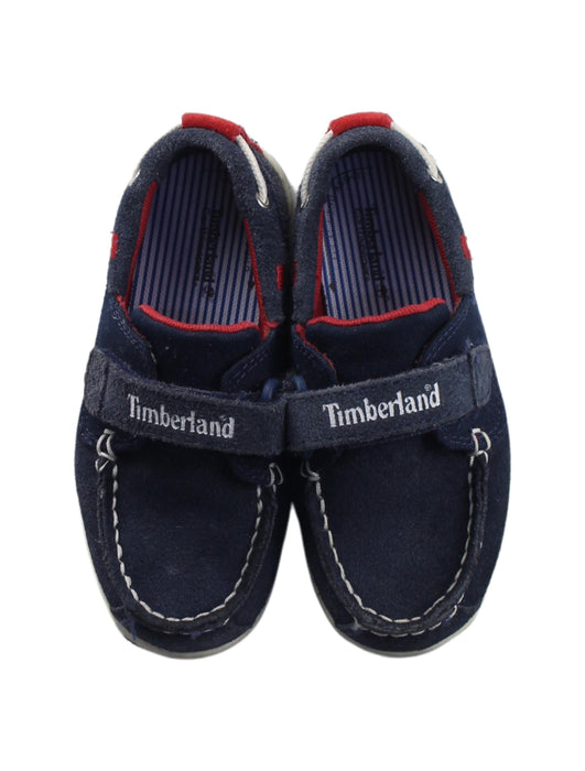 A Blue Sneakers from Timberland in size 3T for boy. (Back View)