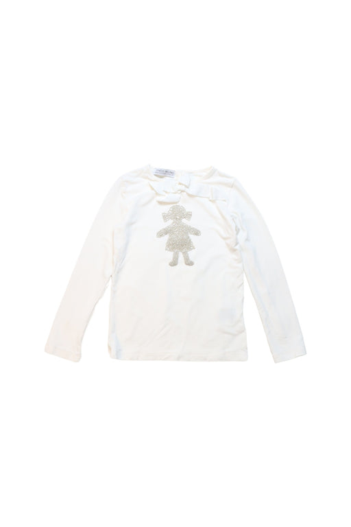 A White Long Sleeve T Shirts from I Pinco Pallino in size 4T for girl. (Front View)