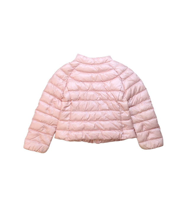 A Pink Puffer/Quilted Jackets from Moncler in size 3T for girl. (Back View)
