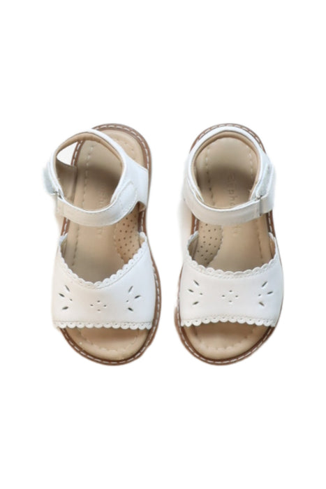A White Sandals from Elephantito in size 18-24M for girl. (Back View)