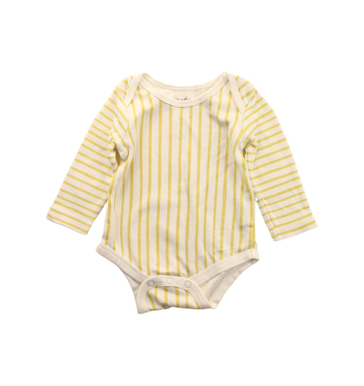 A Yellow Long Sleeve Bodysuits from Pehr in size 0-3M for boy. (Front View)