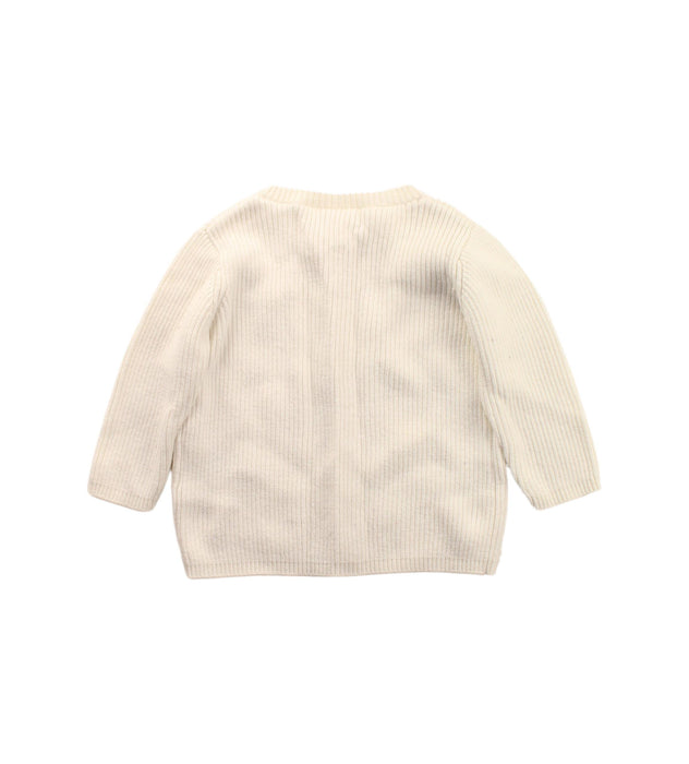 A White Cardigans from Seed in size 3-6M for girl. (Back View)