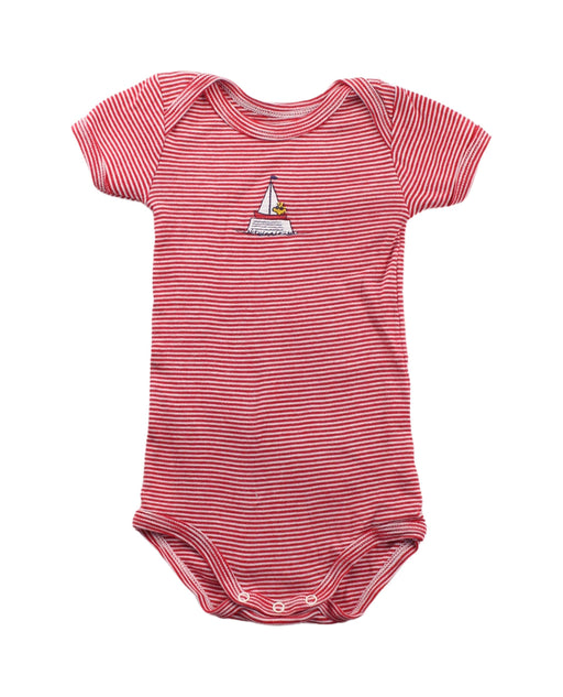 A Red Short Sleeve Bodysuits from Petit Bateau in size 3-6M for boy. (Front View)