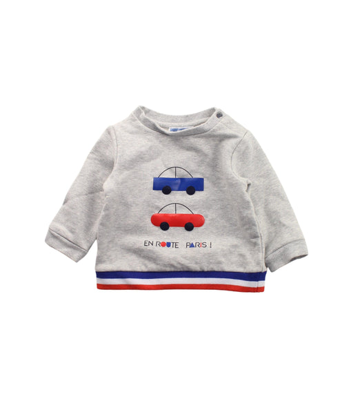 A Grey Buttoned Sweatshirts from Jacadi in size 3-6M for boy. (Front View)