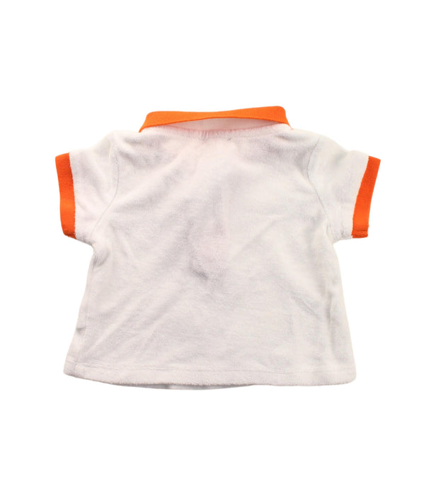 A White Short Sleeve Polos from Jacadi in size 3-6M for boy. (Back View)