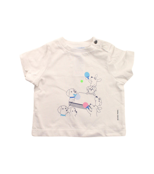 A White Short Sleeve T Shirts from Jacadi in size 3-6M for girl. (Front View)