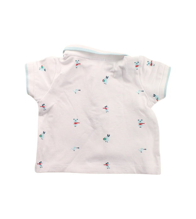 A White Short Sleeve Polos from Jacadi in size 3-6M for boy. (Back View)