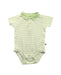 A Green Short Sleeve Bodysuits from Frugi in size 0-3M for boy. (Front View)