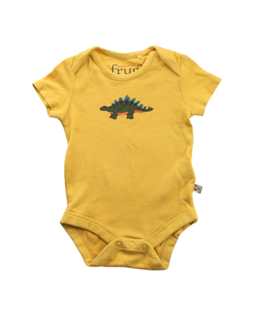 A Yellow Short Sleeve Bodysuits from Frugi in size Newborn for boy. (Front View)