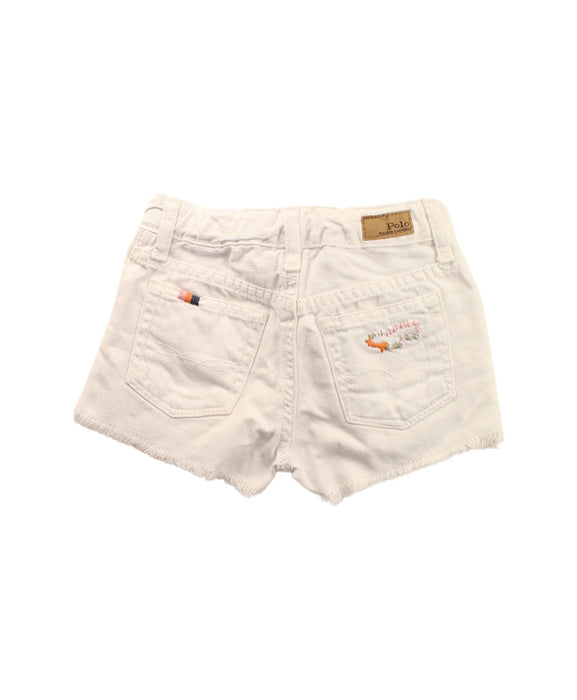 A White Shorts from Polo Ralph Lauren in size 5T for girl. (Back View)