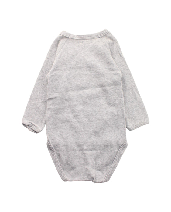 A Grey Long Sleeve Bodysuits from Petit Bateau in size 3-6M for boy. (Back View)