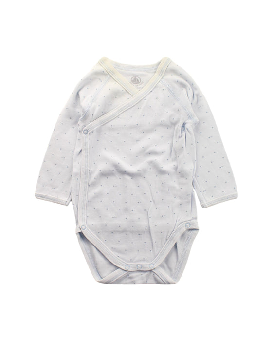 A White Long Sleeve Bodysuits from Petit Bateau in size 0-3M for neutral. (Front View)