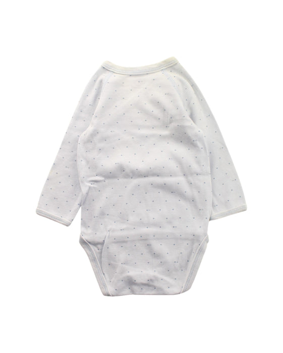 A White Long Sleeve Bodysuits from Petit Bateau in size 0-3M for neutral. (Back View)