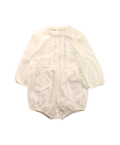 A White Long Sleeve Rompers from Burberry in size 12-18M for girl. (Front View)